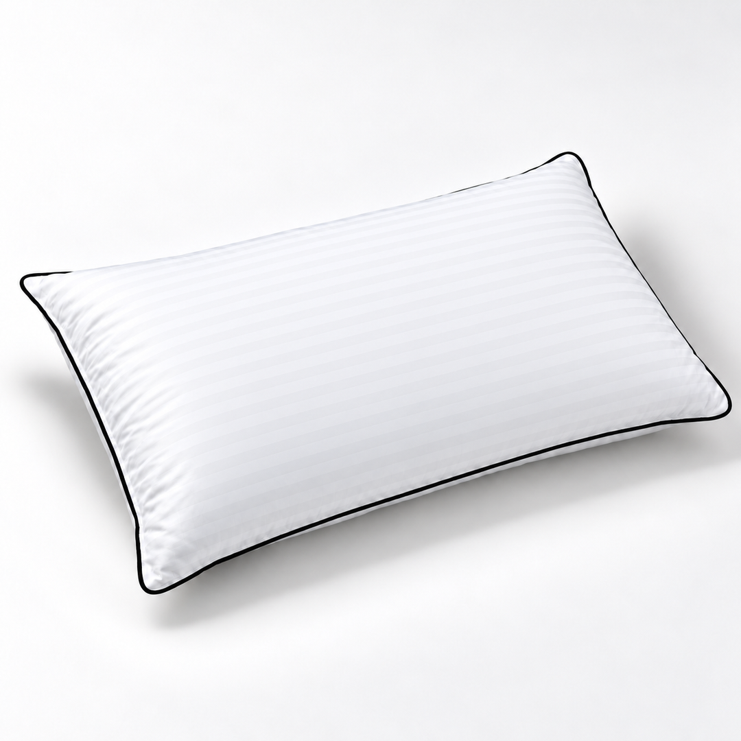 Lamsa Black-Trim Pillow · White · 50 × 75 cm · Single