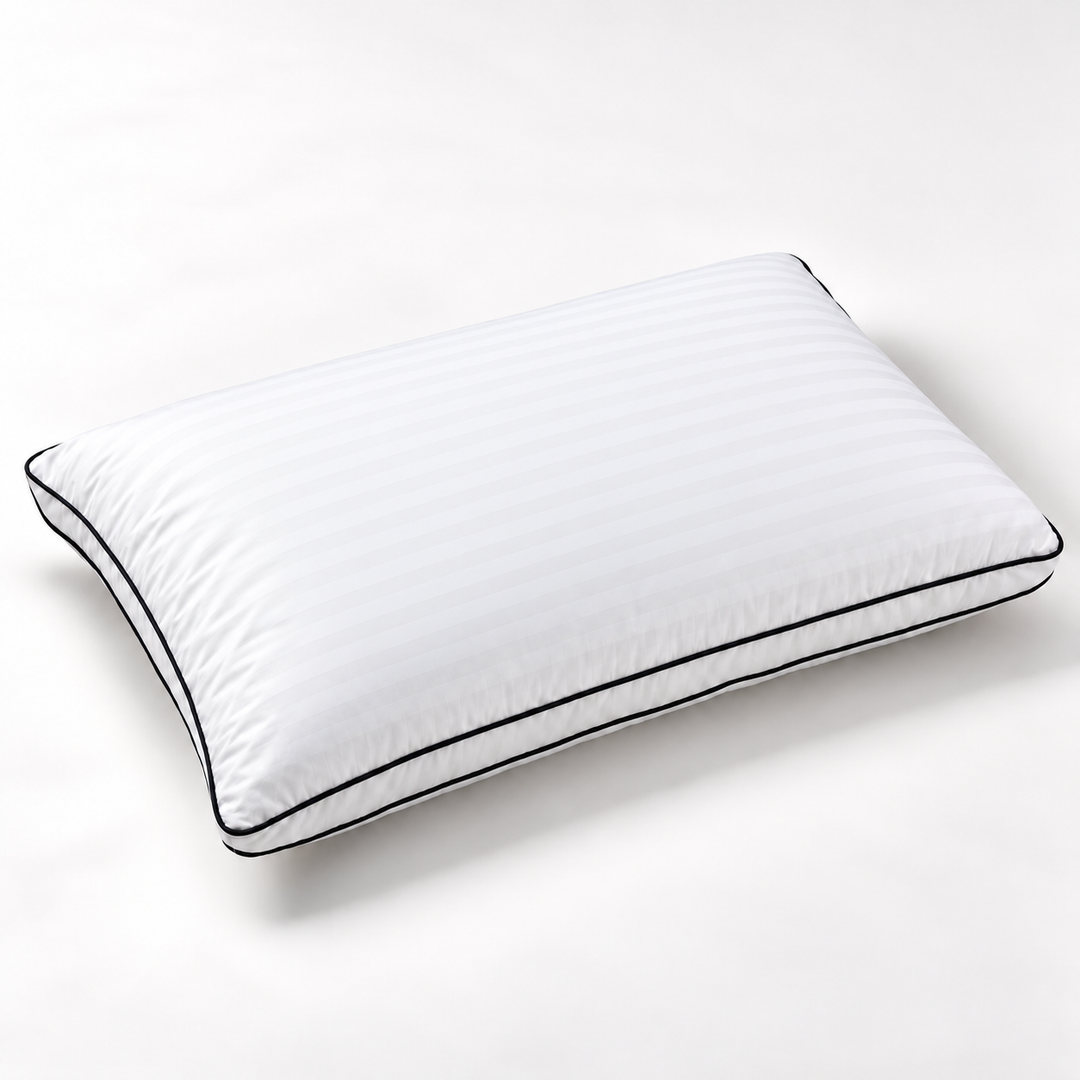 Watar Black-Trim Pillow · White · 50 × 75 cm · Single