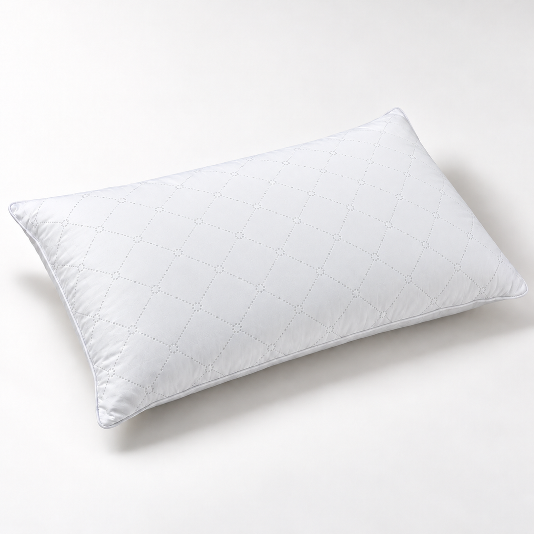 Naqsh Checkered Pillow · White · 50 × 75 cm · Single